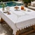 Textile Vintage Battenburg Lace Tablecloth & 12 Napkins Set, 100” X 63”, Formal Dining | Holiday Table For Sale - Image 7 of 12