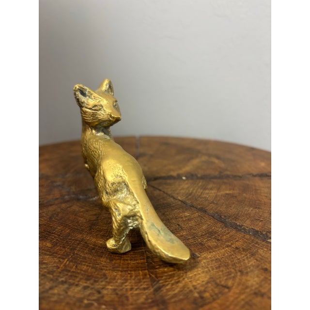 Early 20th Century Vintage English Brass Fox For Sale - Image 5 of 5