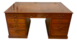 Antique Edwardian Mahogany Partners Desk, 1900s