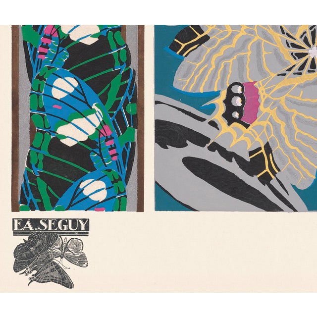 Papillons (Butterflies) Plate 17 Giclee Reproducion Art Print by Emile Allian Séguy For Sale - Image 4 of 4