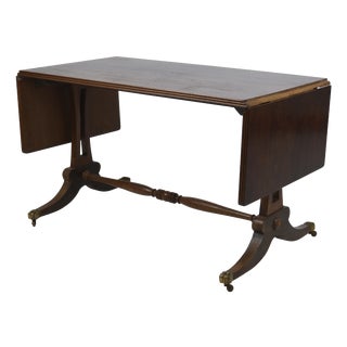 Regency Revival British Coffee Table with Brass Paw Feet, 1920s For Sale