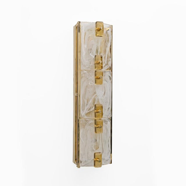Modern Sconces in Brass and Milk White Murano Glass and Amber Glass, 2000, Set of 2 For Sale - Image 9 of 14