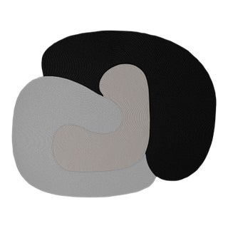 Riff Rug, 4x6ft, Multicolor E: Light Grey, Natural, Black, From Souda, Braided, Coiled Wool Area Rug For Sale