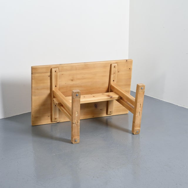Pine Dining Table for Les Arcs, France, 1970s For Sale - Image 12 of 13