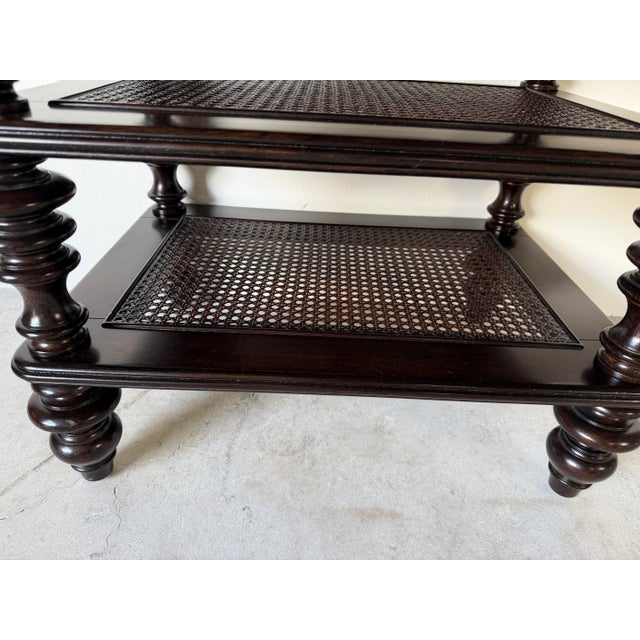Tommy Bahama Royal Kahala Haven Nightstand in Tobacco Brown Mahogany & Cane For Sale In Miami - Image 6 of 12