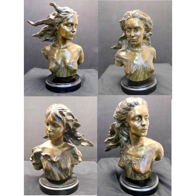 Frederick Hart the Muse Suite "Music" Bronze Sculpture With Granite Base For Sale - Image 9 of 9