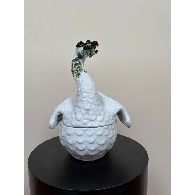 Limited-edition Chelsea House / Winterthur hardpaste porcelain swan-form soup tureen, produced as a faithful decorative...