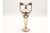 Silver Vase with Reliefs, Monogram Card with Two Beaded Handles and Circular Base. For Sale - Image 5 of 5