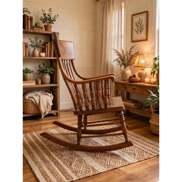 Early Pressed Back Rocker For Sale - Image 4 of 11
