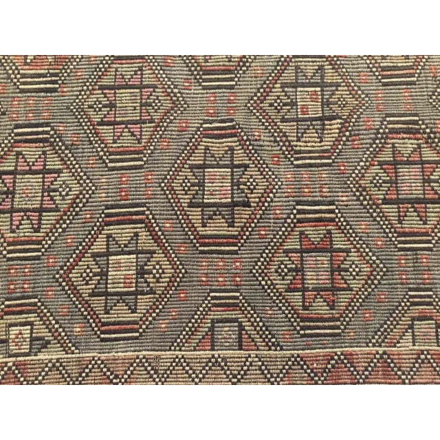 1960s 1960's Embroidered Turkish Kilim Rug - 70.5" X 103.5" For Sale - Image 5 of 11