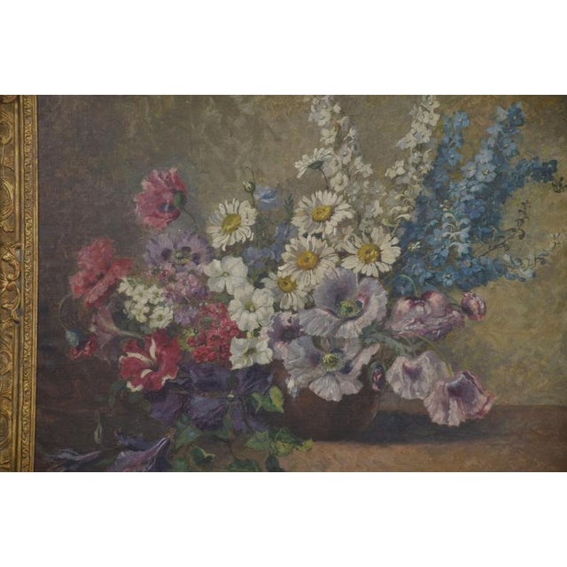 Floral Still Life, 1890s, Oil on Canvas, Framed For Sale - Image 3 of 10