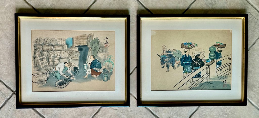 Pair Japanese Woodblock Prints by Sanzo Wada (1883–1967) | Chairish