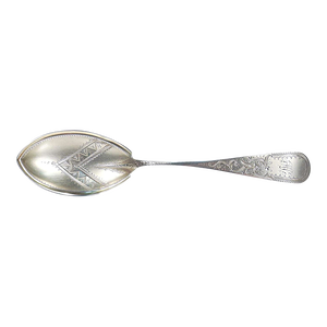 American Aesthetic Period R. & W. Wilson Brite Cut Sterling Silver Serving Spoon