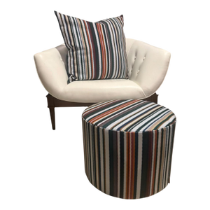 Missoni Home Italian Zig Zag Stripe Cylindrical Pouf & Oversized Pillow Set, Made in Italy