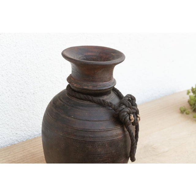Farmhouse Antique Dark Ebonized Wood Jar For Sale - Image 3 of 5