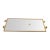 This stunning vanity tray features gilt metal frame richly decorated with a floral pattern. The handles represent a...