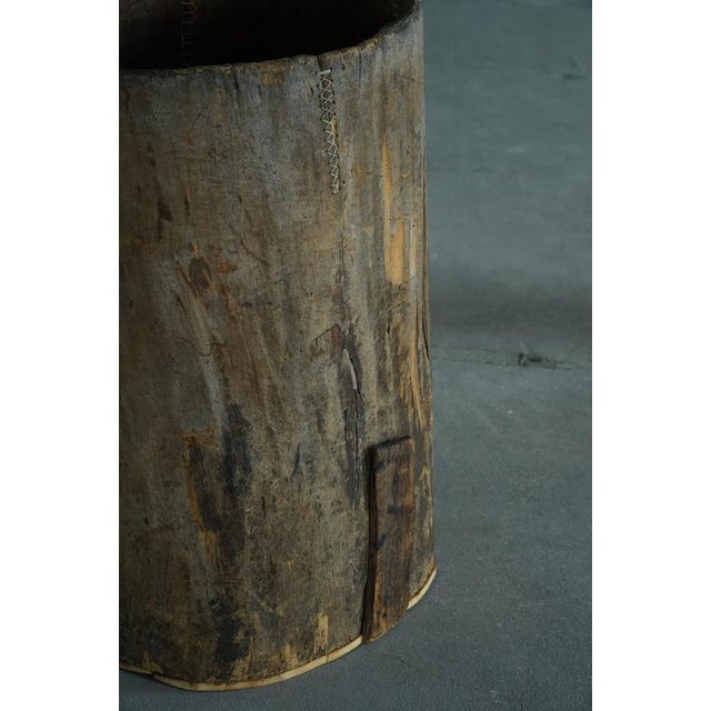 Wood Large Antique Rustic Wooden Vessel, 1890s For Sale - Image 7 of 12