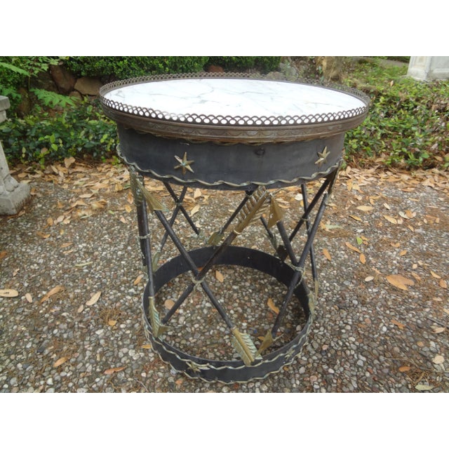 Italian Neoclassical Style Iron and Tole Table With Arrows For Sale - Image 13 of 13
