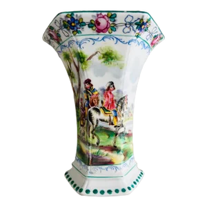 Royal Vienna Hand Painted Posy Vase With Horse and Rider
