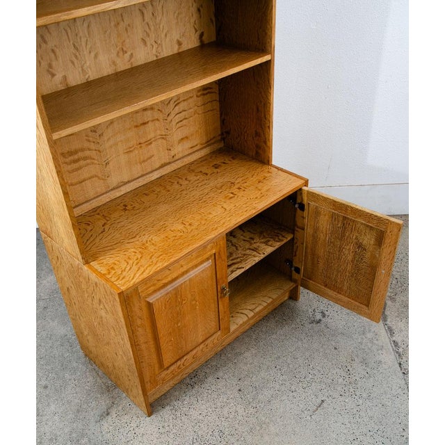 1960s Mid Century Danish Modern Cabinet Display 2 Doors Henning Kjernulf Oak Shelving For Sale - Image 10 of 12