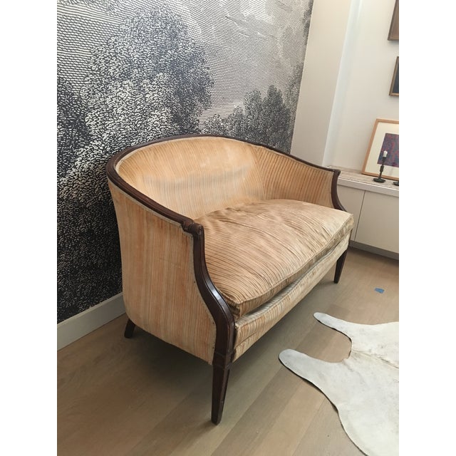 Antique Yellow Striped Velvet Loveseat Chairish