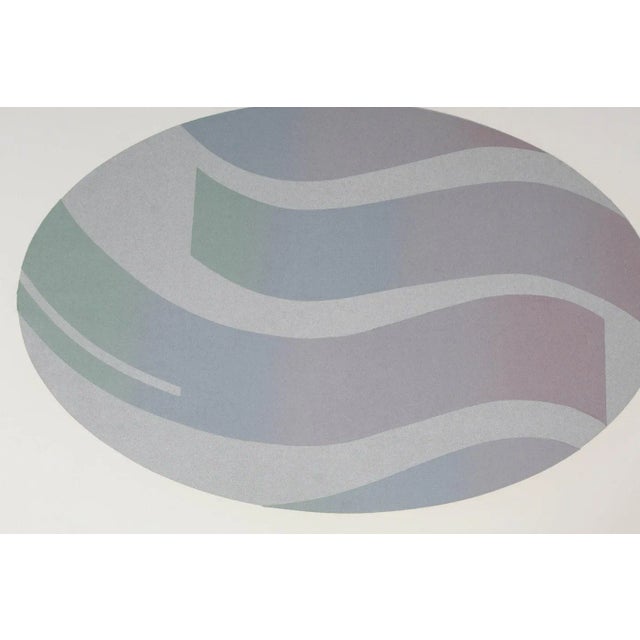 A vintage abstract serigraph entitled "Altm" is part of the Ellipsoid series by Donald Roberts (American; 1923 – 2015)....