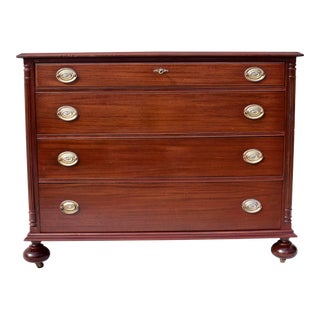 Mahogany Chest of Drawers With Cannonball Feet For Sale