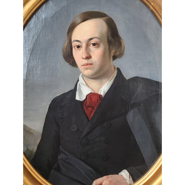 Realism Antique 19th Century Oil Painting Portrait of a Man For Sale - Image 3 of 17