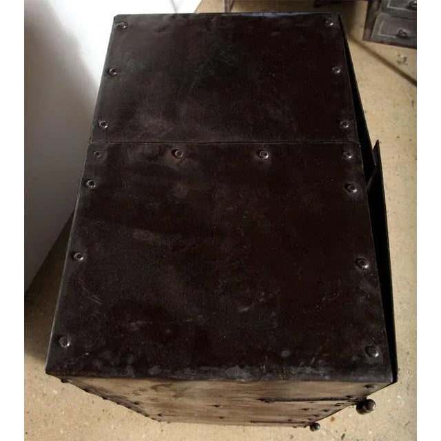 Early 20th Century Industrial Two Door Riveted Steel Automotive Locking Tool Cabinet, Circa 1900 For Sale - Image 5 of 13
