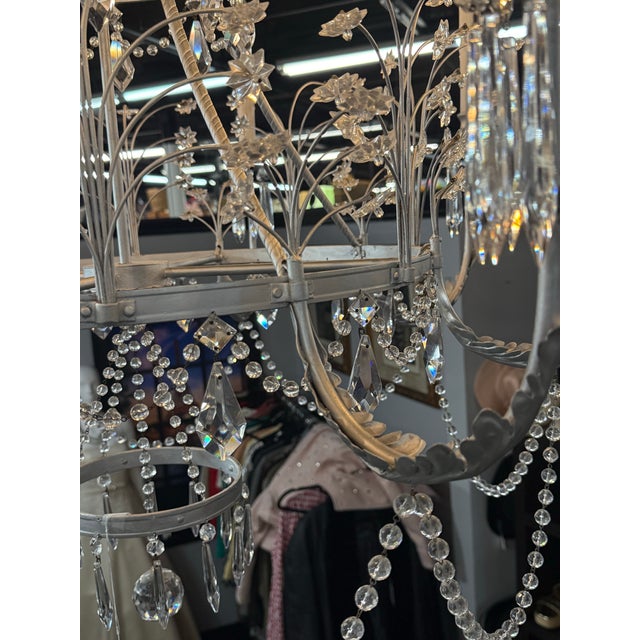 Niermann Weeks 1960s Niermann Weeks Swedish Crystal Chandelier For Sale - Image 4 of 12