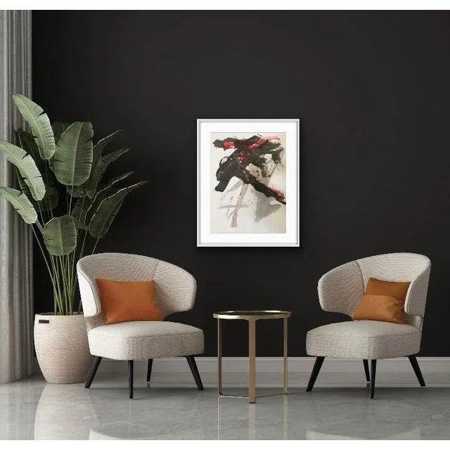 Stephanie Cate "Saturn V" Contemporary Original Abstract Mixed-Media Painting on Paper by Stephanie Cate For Sale - Image 4 of 7