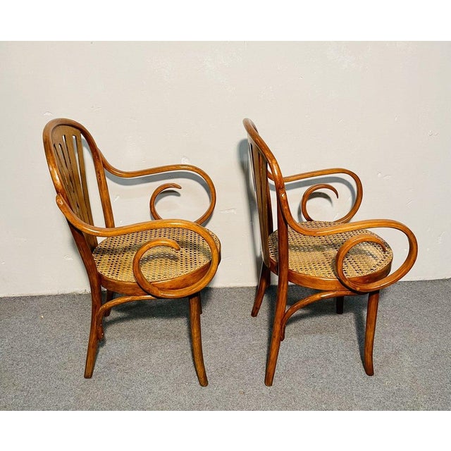Set of two Thonet armchairs – Late 19th century, Art Nouveau period, Restored Extraordinary set of two original Thonet...