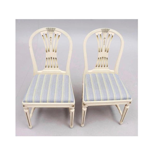 Gustavian (Swedish) Swedish Gustavian Style Axet Dining Chairs, 1950s, Set of 8 For Sale - Image 3 of 5