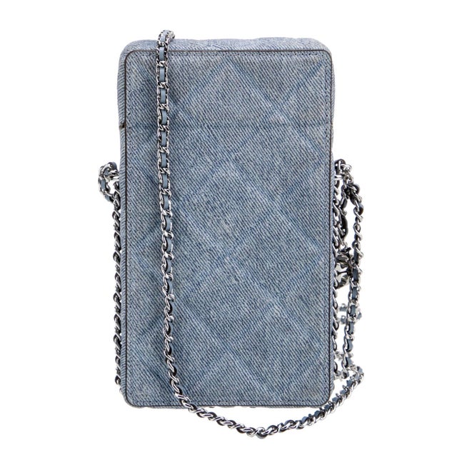 2025 Tory Burch Fleming Quilted Suede Leather Phone Crossbody Bag Shoulder Denim For Sale - Image 12 of 17