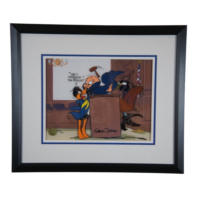 Chuck Jones Signed Animation Cel Approach the Bench Looney Tunes Warner