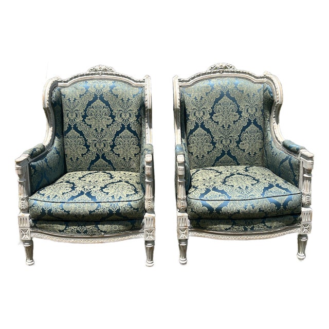 French 19th Century Louis XVI Bergere Chairs - Set of 2 For Sale