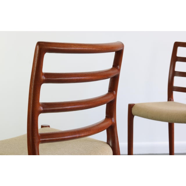 Mid-Century Modern A Set of 2 Niels Moller Model 85 Dining Chairs in Teak For Sale - Image 3 of 6