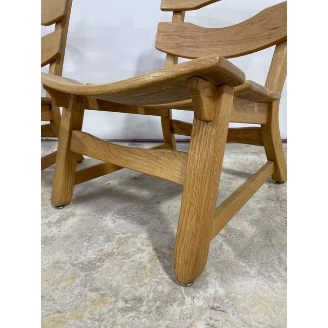Pair of Dittmann & Co Brutalist Fireplace Oak Danish Modern Chairs For Sale - Image 9 of 10