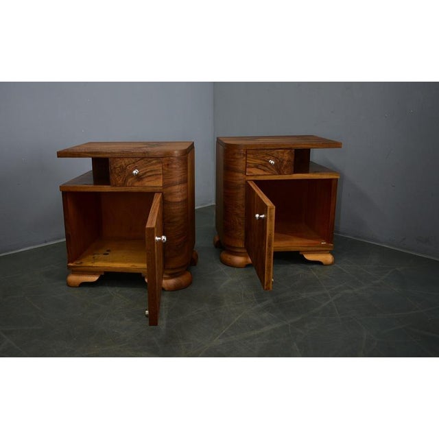 1930s Art Deco Bedside Tables, Czechoslovakia, 1934, Set of 2 For Sale - Image 5 of 16