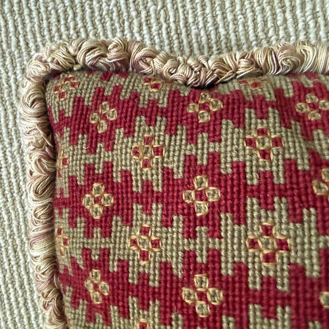 Vintage Geometric Design Needlepoint Pillows For Sale In New York - Image 6 of 6