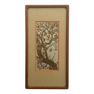 Vintage Japanese Silver Etching Wall Art For Sale