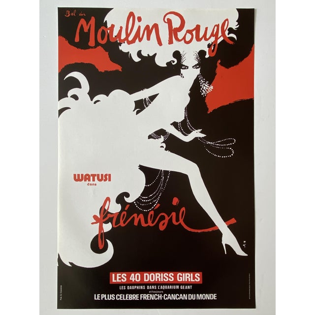 Artist: rené gruau title: bal du moulin rouge - frenesie year: c.a. 1980s original vintage affiche printed in offset...