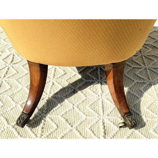 19th Century Antique Carved Mahogany Regency Library Chair For Sale In Washington DC - Image 6 of 7