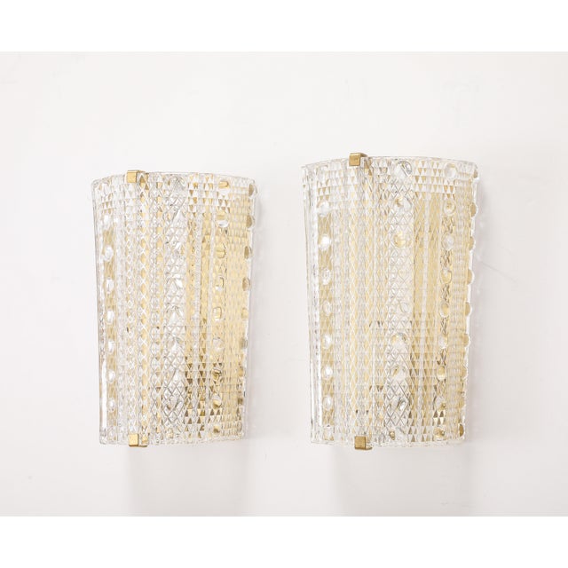 1960"s Large Demi Lune Sconces by Carl Fagerlund for Orrefors - a Pair For Sale - Image 9 of 12