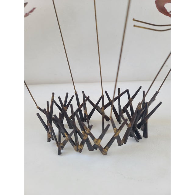 1960s Signed Brutalist Metal Butterflies Sculpture For Sale - Image 5 of 11