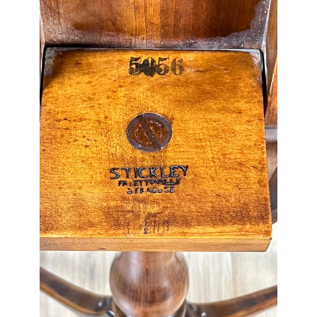 Vintage Federal Style Cherry Octagonal Tilt Top Candlestand by Stickley For Sale - Image 9 of 9