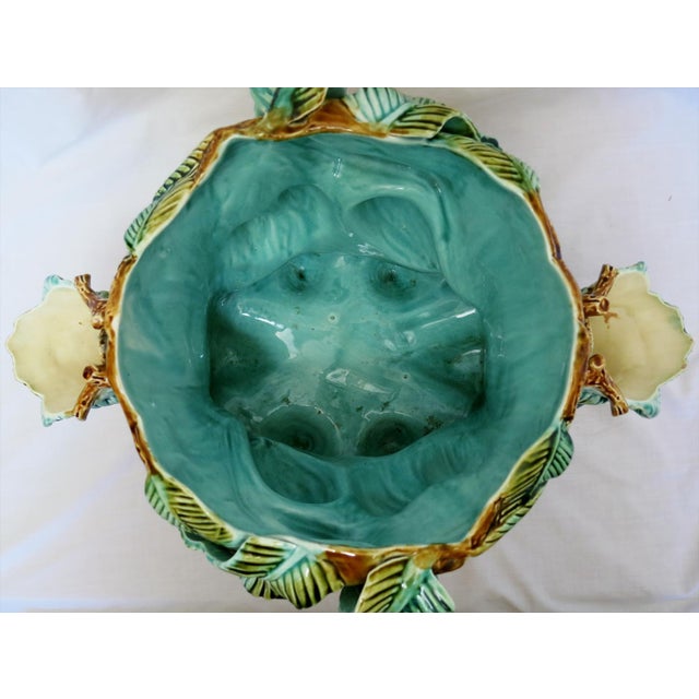 Victorian Antique French Onnaing Majolica Blackamoor and Lions Jardinière, C. 1900 For Sale - Image 3 of 12