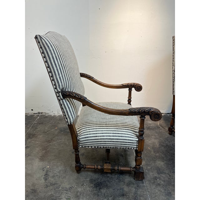 French Pair 19th Century Louis XIII Armchairs For Sale - Image 3 of 8