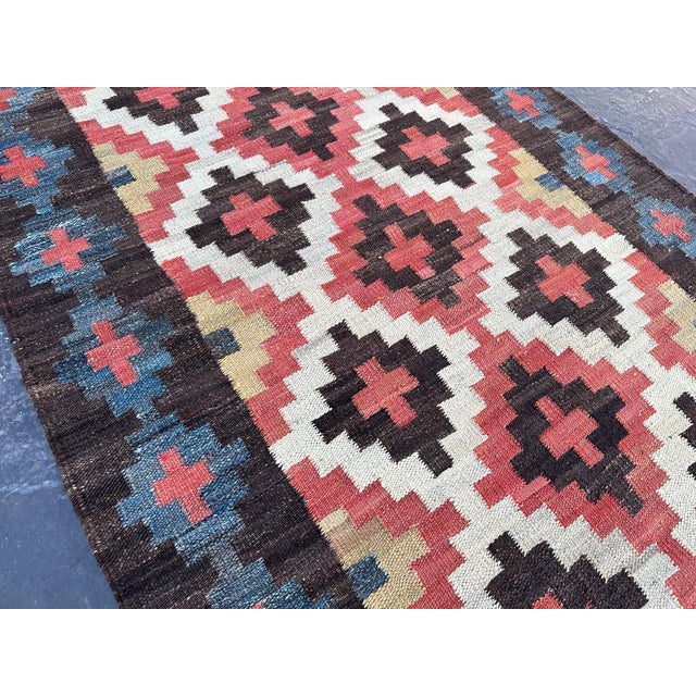 1990s Boho Chic Kilim Runner - Hand-Woven Rug 3'x10' For Sale - Image 6 of 8