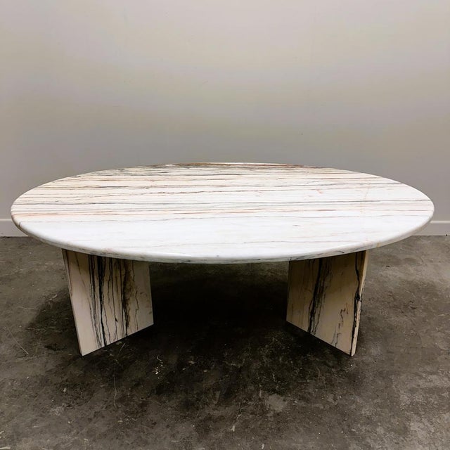Large Italian Sculptural Stone Oval Arabescato Rosso Marble Dining Table, 1970s For Sale - Image 16 of 16